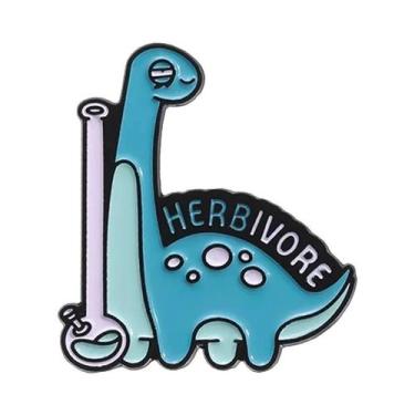 Imagem de Broches De Esmalte Com Tema De Dinossauro Cartoon Com Chapéu De Cowboy