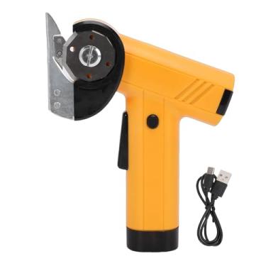 Imagem de Dpofirs Cortador de Caixa Elétrico, Tesoura Recarregável Sem Fio, Com Lâminas de Segurança e Luz LED, Ferramenta de Corte Poderosa, para Carpete de Couro de Tecido de Papelão (Amarelo)