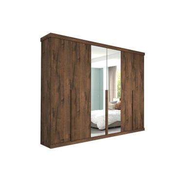 Imagem de Guarda Roupa Casal 6 Portas E 6 Gavetas C- Espelho Guarapari Avelã - Panan