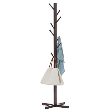 Imagem de Cabides de madeira independentes, móveis de entrada de árvore, ideal para pendurar jaqueta, bolsa de mão, pano, chapéu, suporte de cachecol de inverno, fácil de montar