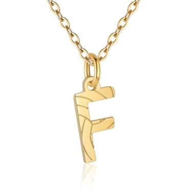 Imagem de RUOOUY Colar feminino com inicial de voleibol, banhado a ouro 18K, pingente de letra A-Z, joias de vôlei, acessórios esportivos, presente de Natal para namorada e filha, Aço inoxidável, Sem Pedra