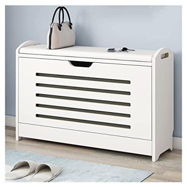 Imagem de Organizador de sapatos sapateira banco banco armário de sapatos economia de espaço grande capacidade rack de armazenamento de sapatos para quarto sala de estar corredor sapateira (cor: amarelo