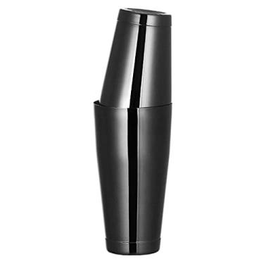 Imagem de YOGOTEU Conjunto de coqueteleira para coqueteleira de aço inoxidável, utensílios profissionais de barman isolados, garrafas de coqueteleira, preto