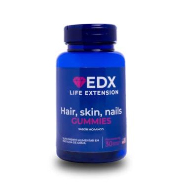 Imagem de Cabelo, Pele e Unha em Gomas – Hair, Skin & Nails Gummies, 30 Unidades, Sabor Morango, Suplemento Alimentar – EDX Life Extension