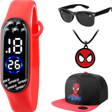 Imagem de Relógio Digital Infantil Resistente + Óculos + Boné Preto