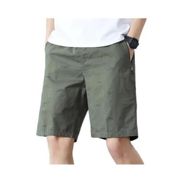 Imagem de Bermuda Casual Leve De Verão Para Homens, Estilo Baggy Com Estampa, Sh