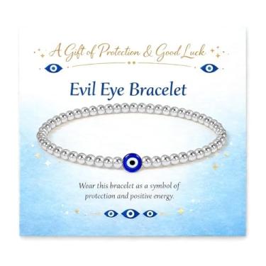 Imagem de choice of all Pulseiras olho turco olho azul Ojo Hamsa joias delicadas pulseiras de elos dourados para mulheres sorte proteção turca joias presentes de aniversário, liga metálica, Sem Pedra Preciosa