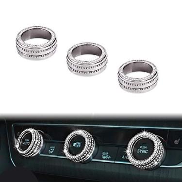Imagem de GeeGee 4 peças de acessórios de cristal cintilante, strass, peças, acabamento de volante, emblema, decalque, decorações de viseiras interiores para Honda Civic Accord CRV Odyssey City Fit SedanGeeGee For Honda Accord 10th Gen