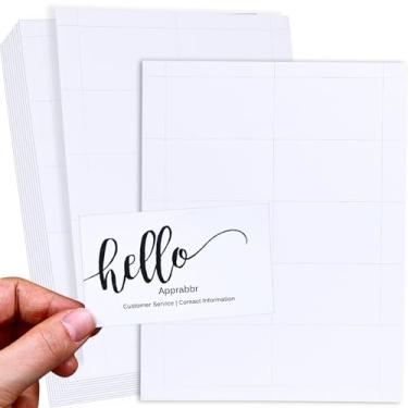 Imagem de Cartões de visita imprimíveis, papel premium, 5 cm x 8,9 cm, 10 cartões por folha (21,6 cm x 28 cm), branco fosco, papel de cartão imprimível fácil de alimentar para impressoras a jato de tinta e