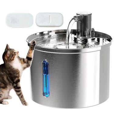 Imagem de Bebedouro De Aço Inoxidável 3L Para Cães Gatos Automático Animais Domésticos Gatos Fonte 5V USB Alimentado BIVOLT