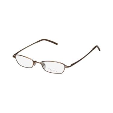 Imagem de Thalia Yara para senhoras/mulheres, design em forma de aro completo, dobradiças de mola, óculos estilosos para cuidados com a visão/óculos (44-17-130, ouro antigo/multicolorido)