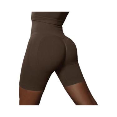 Imagem de Shorts de Yoga Sem Costura de Cintura Alta para Mulheres - Push Up Boo