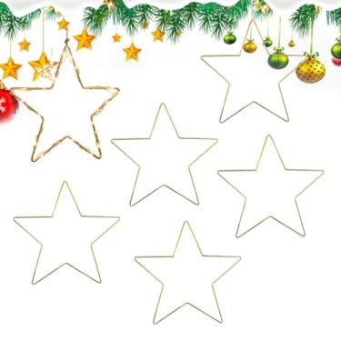 Imagem de Molduras de guirlanda para artesanato, em forma de estrela, decoração de janela pentagrama, para artesanato, Natal, casamento, Halloween, fazenda, janela, guirlanda, cabide de plantas