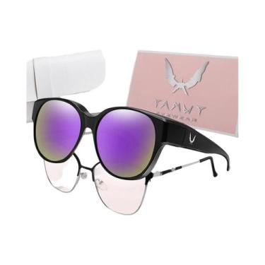 Imagem de Óculos De Sol Redondos Unissex Para Usar Sobre Óculos, Proteção UV Par