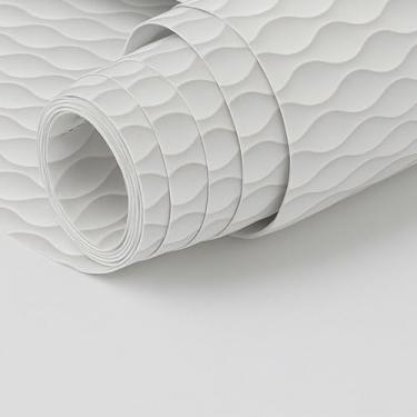 Imagem de Papel de Parede PREMIUM Rolo 5 Metros Autoadesivo Cinza Ondulados Salas e Quartos 5m x 45cm