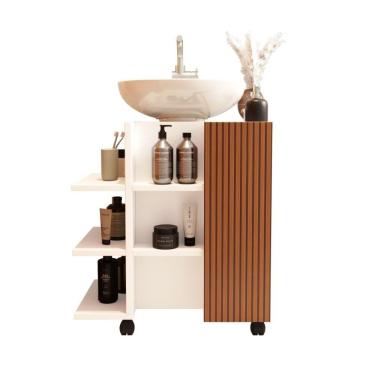 Imagem de Gabinete Banheiro Ripado Style Branco