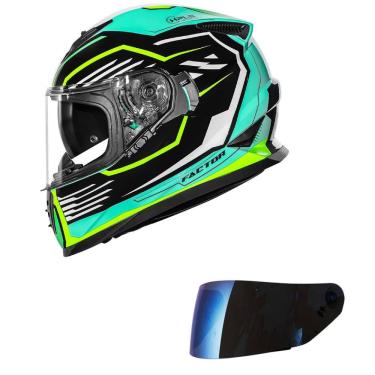 Imagem de Capacete Norisk Soul II Factor Preto e Amarelo Mais Viseira Azul