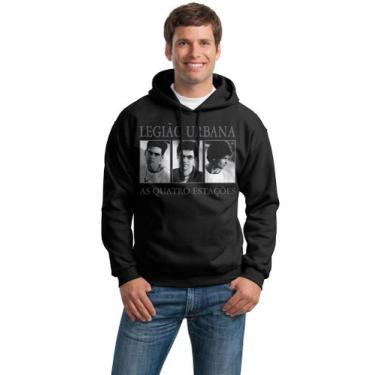 Imagem de Moletom Preto Banda Legião Urbana   As Quatro Estações C/Capuz Rock Bo