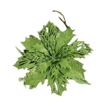 Imagem de Pingente De Flor Artificial Com Glitter Para Árvore De Natal 11cm 510 