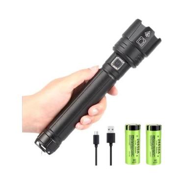 Imagem de Lanterna LED XHP90 De Alta Potência Recarregável Por USB Com Zoom Para
