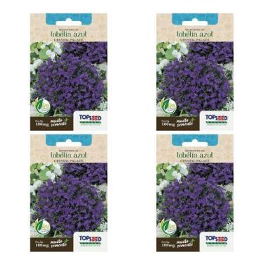 Imagem de Kit 4 Sementes Flor Lobélia Azul Para Mudas Vaso Jardim Muda - Topseed