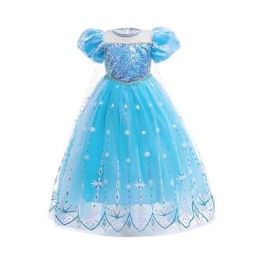 Imagem de Fantasia De Elsa Rainha Da Neve Para Meninas, Vestido De Princesa Com 