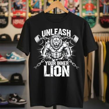 Imagem de Camiseta Preta Masculina Básica Algodão Selecionado Camisa Treino Musc