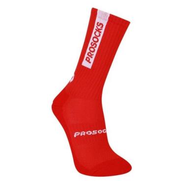 Imagem de Meia Prosocks Ultragrip Cano Alto - masculino- vermelho e branco, Vrm,