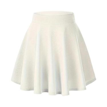 Imagem de Saia Mini Plissada Preta De Cintura Alta Para Mulheres, Saia A-Line Co