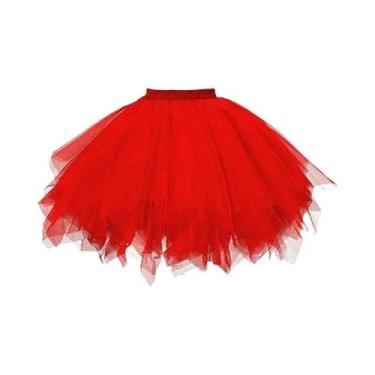 Imagem de Saia Tutu Rockabilly Feminina Para Fantasias De Carnaval, Dança Adulta