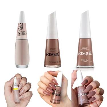 Imagem de Kit 4 Esmaltes 8ml Impala Colorama Risqué Cores Nude Cremosas para Unh