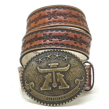 Imagem de Cinto Atrevidu's Country em Couro Legítimo Pantaneiro Fivela Atrevidu'