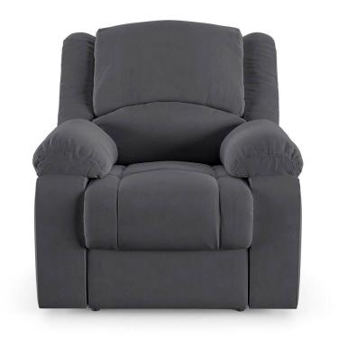 Imagem de Poltrona Do Papai Reclinável Sala De Cinema Barcelona Touch Veludo Cinza Grafite
