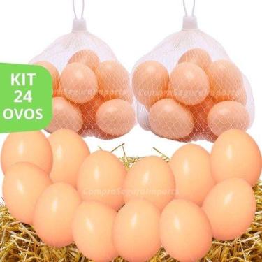 Imagem de Ovos Falsos Brincadeira Plástico Para Indez Galinha - - Europio, Kit c