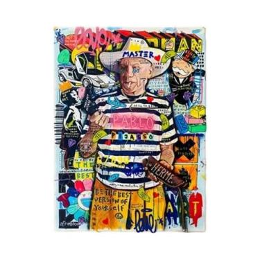 Imagem de Pintura Em Tela De Arte Graffiti Príncipe Princesa Rainha Alec Monopol