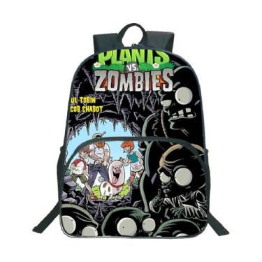 Imagem de Mochila escolar Plants Zombies Anime Nylon 420g - yiweisai