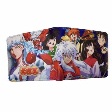 Imagem de Carteira Inuyashass Anime Characters Slim Bifold em couro PU - Yiweisa