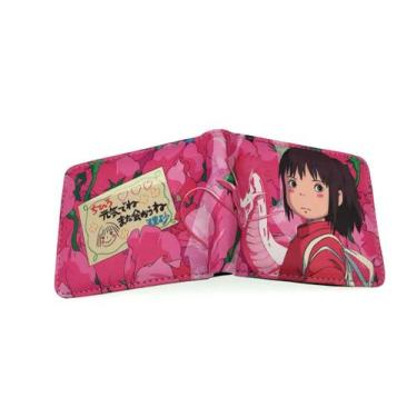 Imagem de Carteira Oginos Chihiros Anime, bolsa de moedas, couro, duas dobras - 