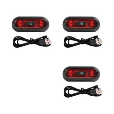 Imagem de Lanterna LED À Prova d'Água Para Capacete De Moto, 3 Peças, Luz Trasei