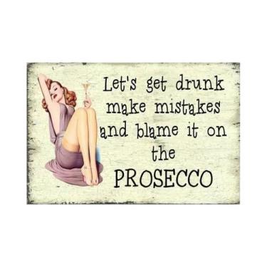 Imagem de Placa De Metal Vintage Prosecco: Decoração Para Pub E Bar, Arte De Par