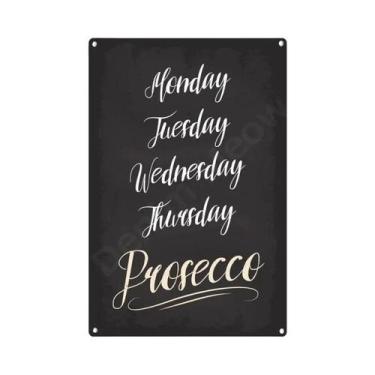 Imagem de Placa De Metal Vintage Prosecco: Decoração Para Pub E Bar, Arte De Par