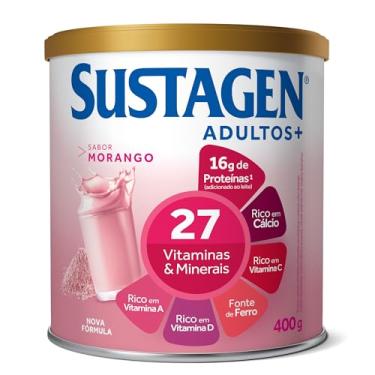 Imagem de Sustagen N&E Complemento Alimentar Adultos+ Sabor Morango - Lata 400G