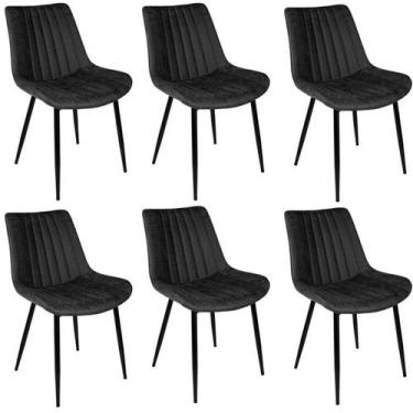 Imagem de Kit com 6 Cadeiras de Jantar em Aço com Encosto Tainá - Rivatti