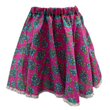 Imagem de Saia Godê Infantil Carimbó e Danças - Mundo Encantado Fantasias, Rosa,