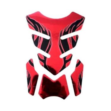 Imagem de Adesivo Protetor De Tanque De Moto 3D Espinha De Peixe Chama, Acessóri