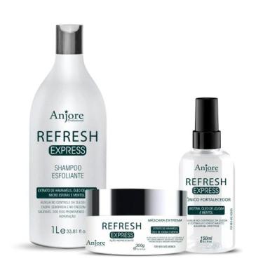 Imagem de Kit Refresh Esfoliante Capilar Crescimento Queda Caspa Shampoo 1lt Más