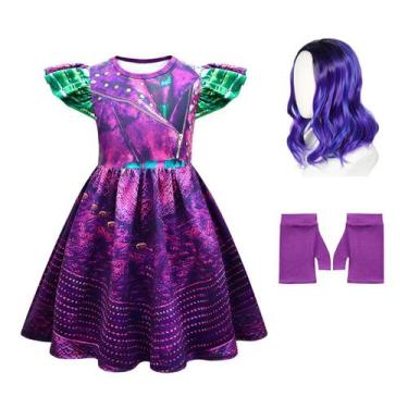 Imagem de Fantasia de Halloween Letushy Cosplay Dress Girl 5-6 com peruca e luva