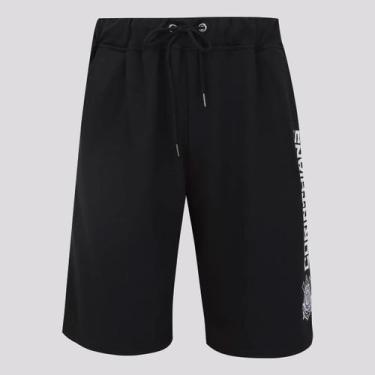 Imagem de Bermuda Corinthians Moletom Mono Preta, P