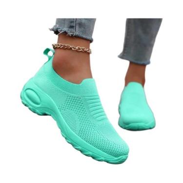 Imagem de Tênis Esportivos Femininos plus Size Em Malha Vermelha Confortáveis E 