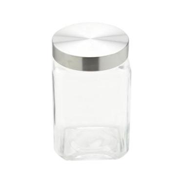 Imagem de Pote Mantimentos Quadrado 1,6lts Vidro/Inox Rojemac, UNICA